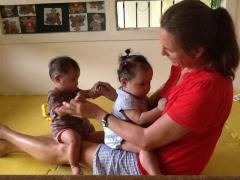 giving the babies some special attention